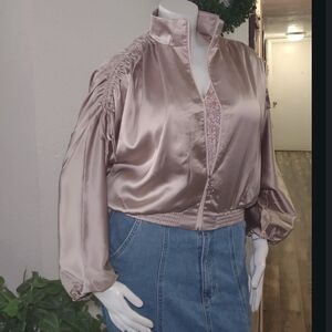 Zenobia Satiny Rose Gold Jacket